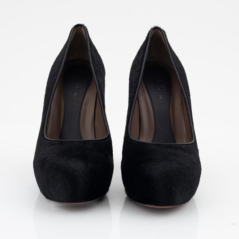 Marni, a pair of calf hair pumps, size 36 1/2.