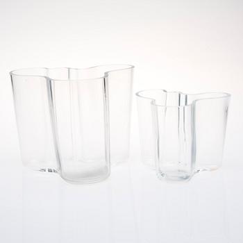 VASER, 2 st, glas, Savoy, Alvar Aalto, Iittala.