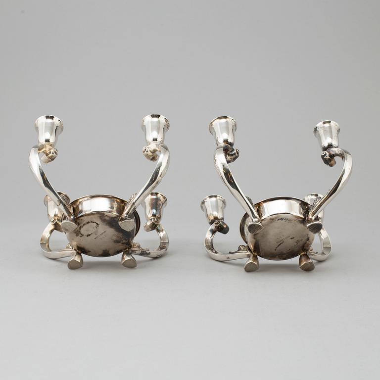 A PAIR OF SILVER PLATE CANDLE EPERGNE CENTREPIECES,  Reed & Barton, first half of the 20th century, USA.