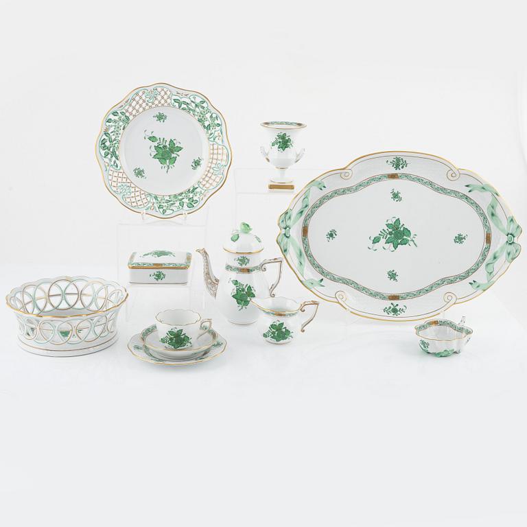A 31-piece Chinese Bouquet/Green Apponyi porcelain mocha service, Herend, Hungary, mid 20th century.
