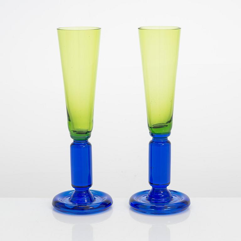 Nanny Still, two prototype 'Nocturno' goblets for Riihimäen Lasitehdas Oy. Designed 1975.