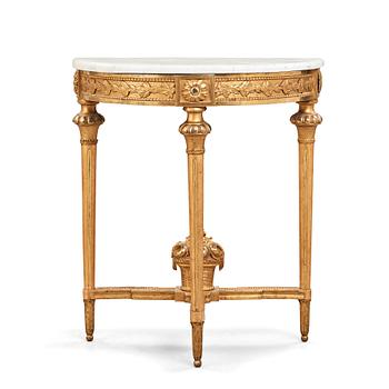 37. A Gustavian late 18th century console table.