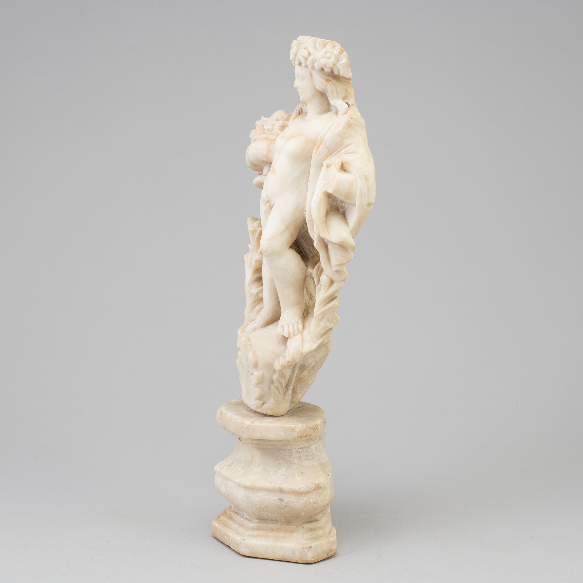 A 19TH CENTURY ALABASTER SCULPTURE.