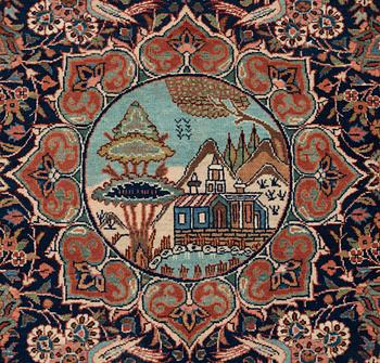 SEMI-ANTIQUE KASHAN. 197,5 x 133 cm.