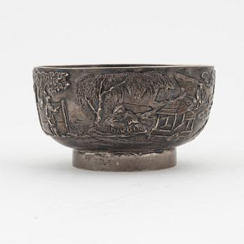 Skål, silver. Kina, tidigt 1900-tal.