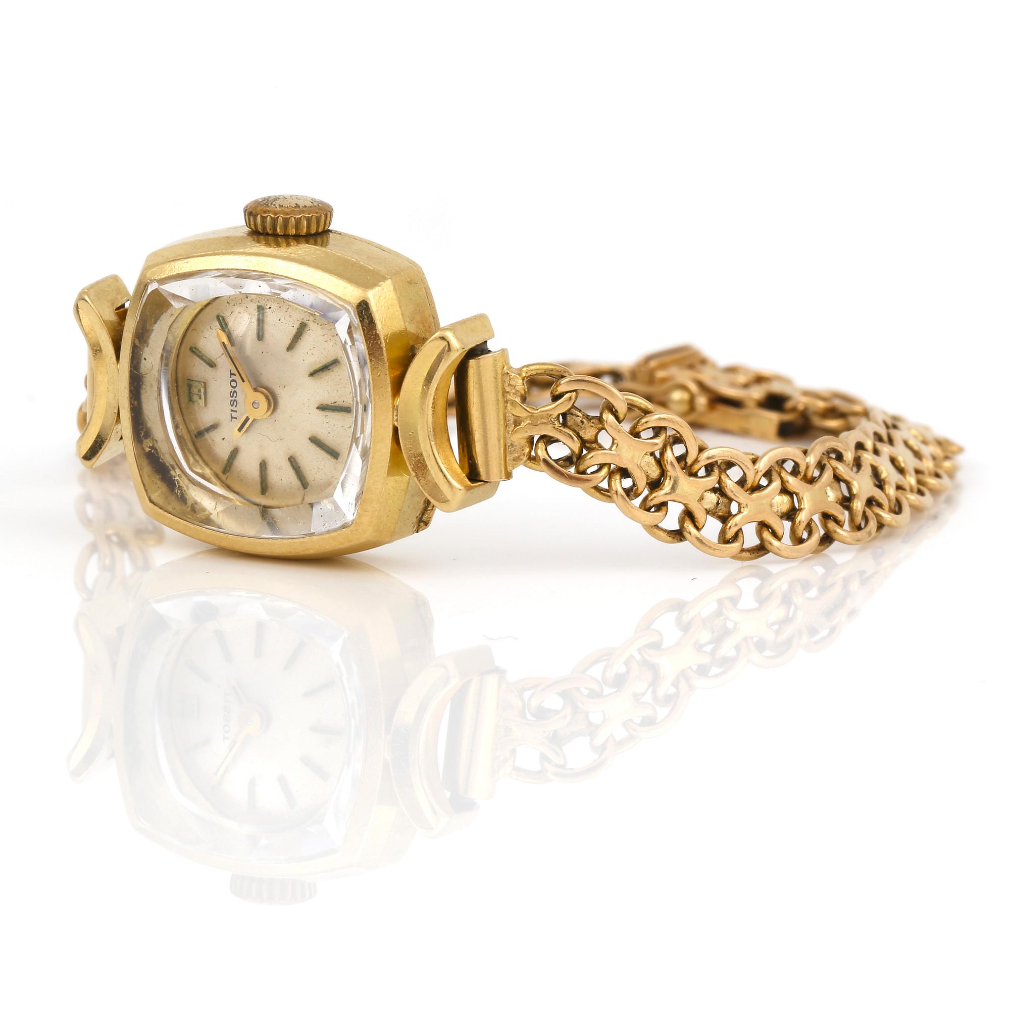 ARMBANDSUR, Tissot, Schweiz, armbandet 18K guld Ädelsmycken, Stockholm, 1958. Vikt ca 17,06 g.