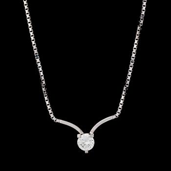 49. COLLIER/ HÄNGSMYCKE, briljantslipad diamant, ca 1.05 ct.