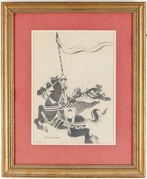 Einar Nerman · EINAR NERMAN, blyertsteckning, signerad.