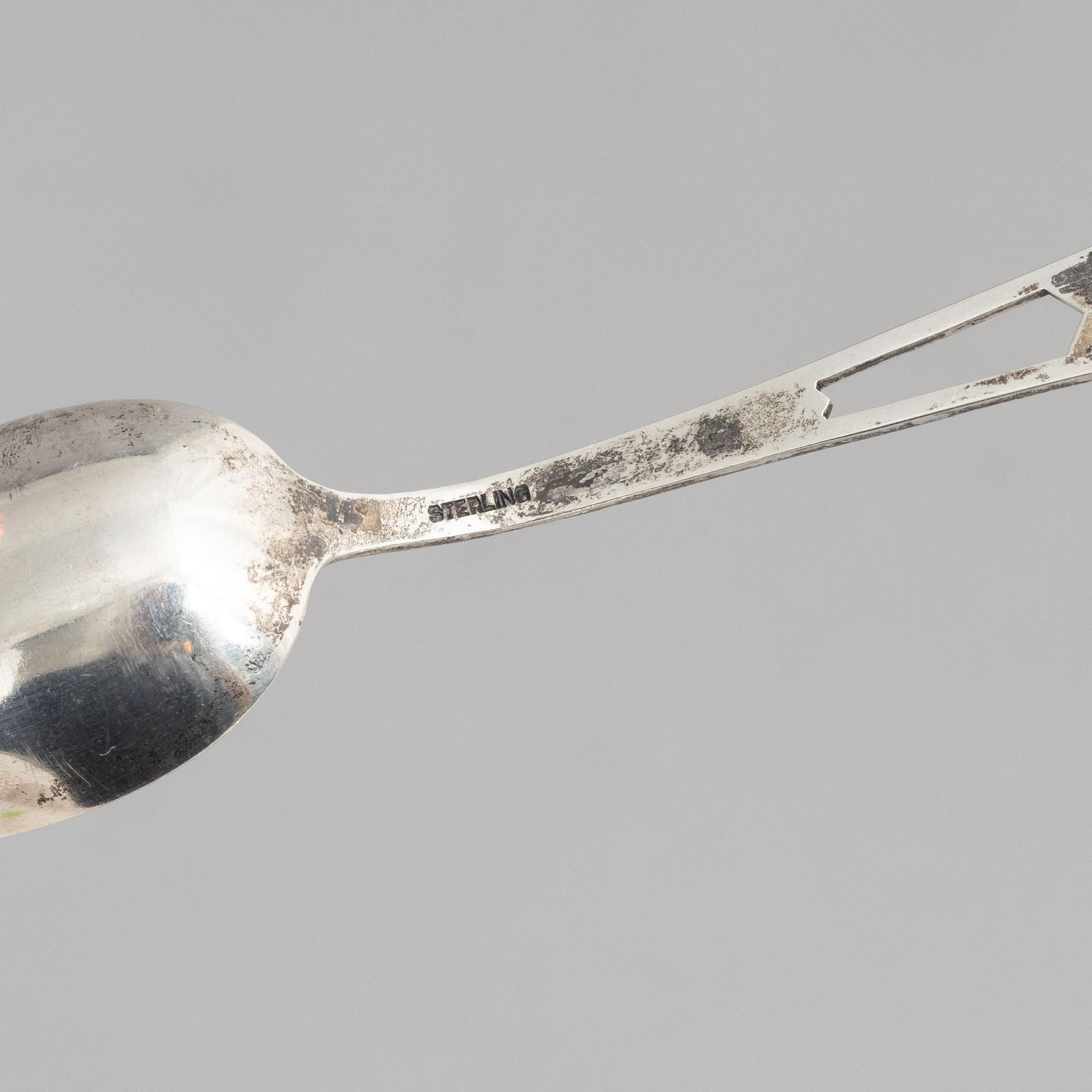 Souvenir spoons, 16 pcs, sterling silver, North America, circa first half/mid 20th Century.