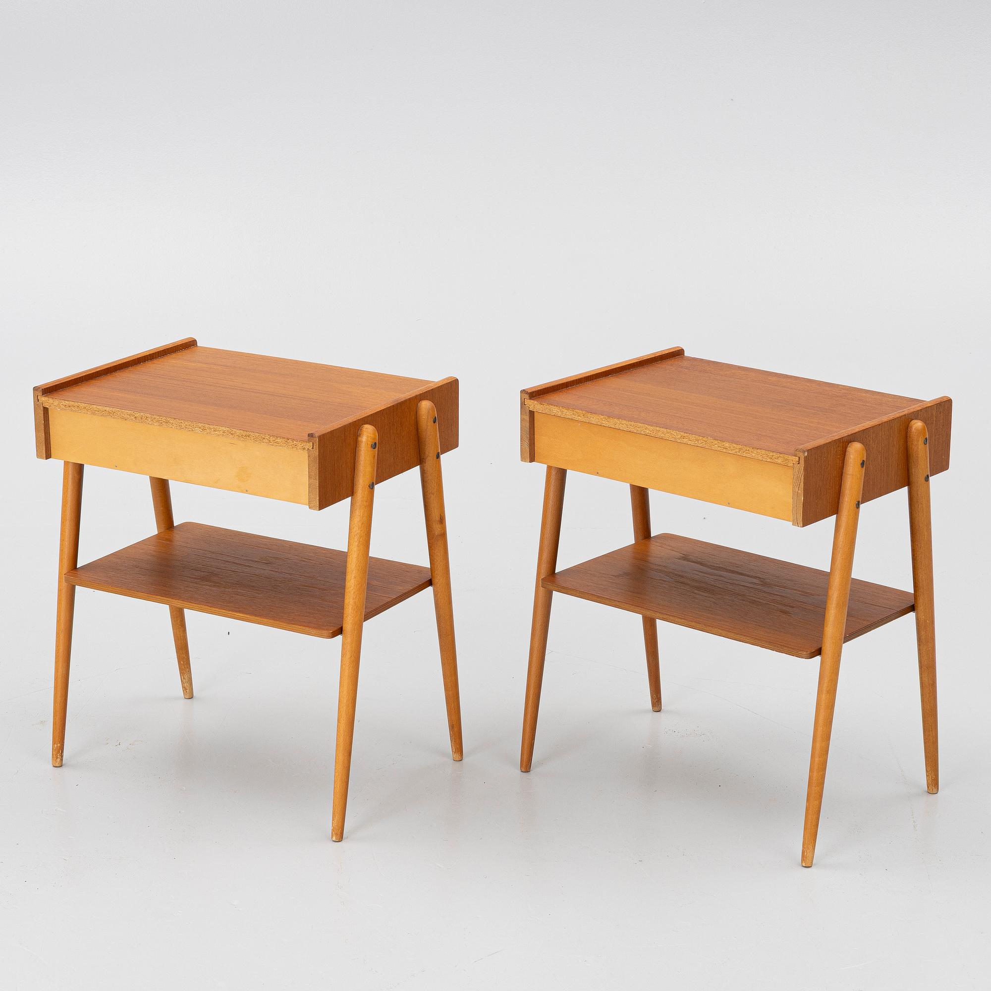 Bedside tables, a pair, 1960s.