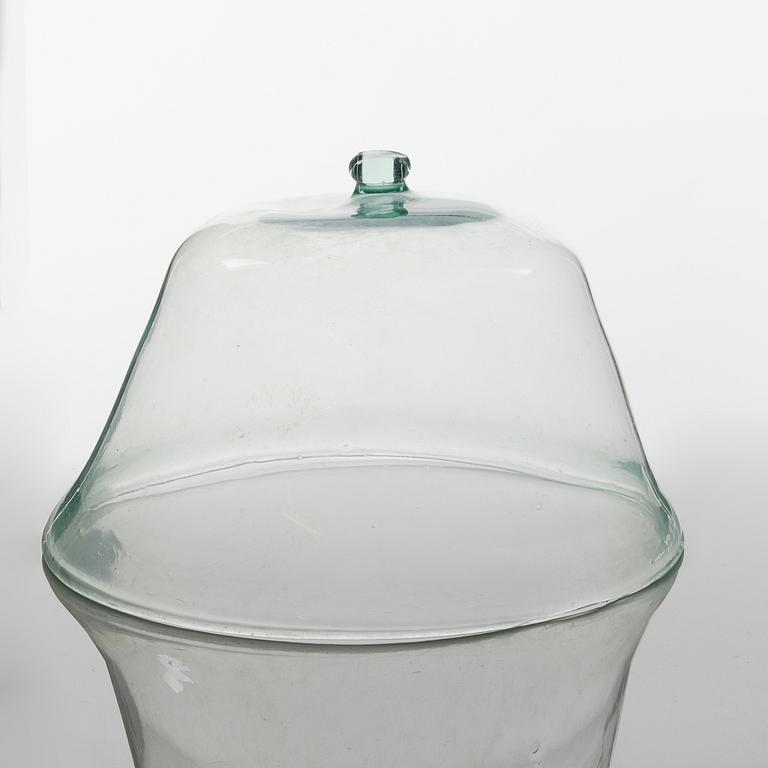 A French glass melon dome, 19th century.