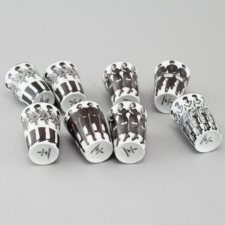 ÅSA LINDSTRÖM, snapsglas, 8 st, porslin, Rörstrand, 2000-tal.