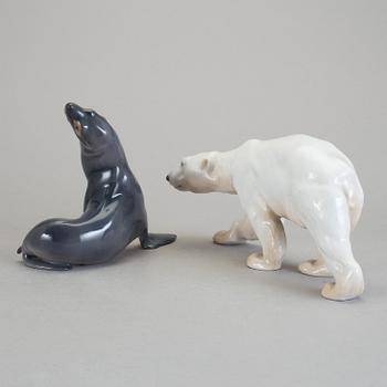 FIGURINER, 2 st, porslin. Bing & Gröndahl, Danmark, 1900-tal.