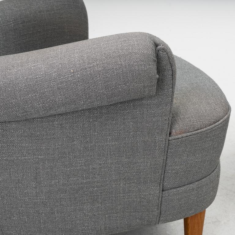 Carl Malmsten, armchair with footstool, "The Giant Toad", O. H. Sjögren, Tranås, 2014.