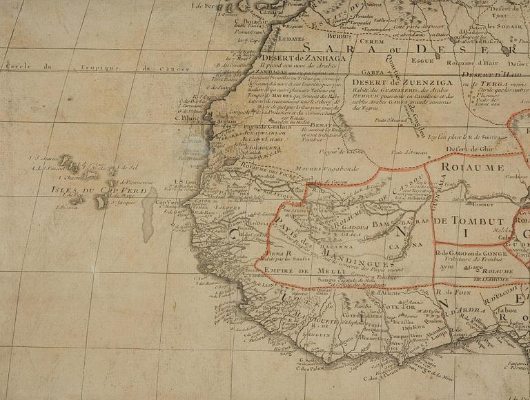 Nolin's map of Africa, "L'Afrique dressee sur les relations", 1740.