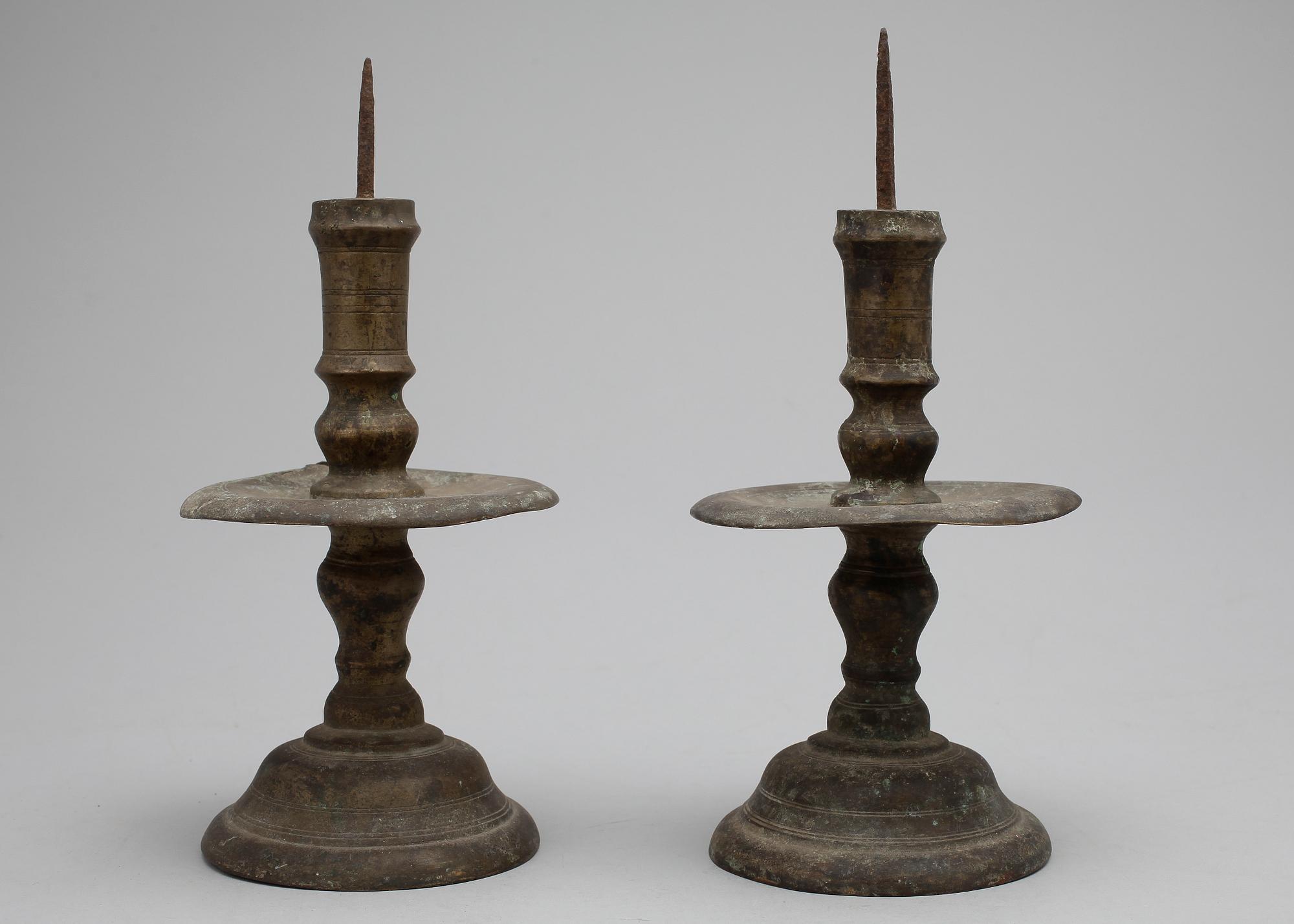 LJUSSTAKAR, ett par, barock, möjligen Holland, 1700-tal.