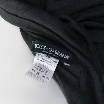 DOLCE & GABBANA, a darkgreen wool dress, size 38.