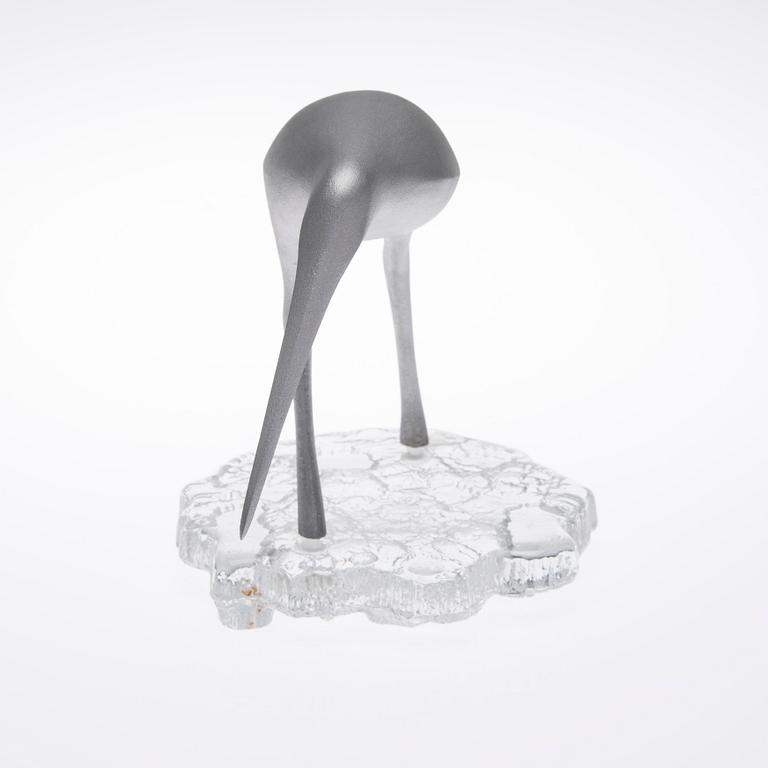SKULPTUR, Aluminium och glas, "Beckasin". Stämplad Made in Finland, Kultakeskus Oy, Design: Tapio Wirkkala.