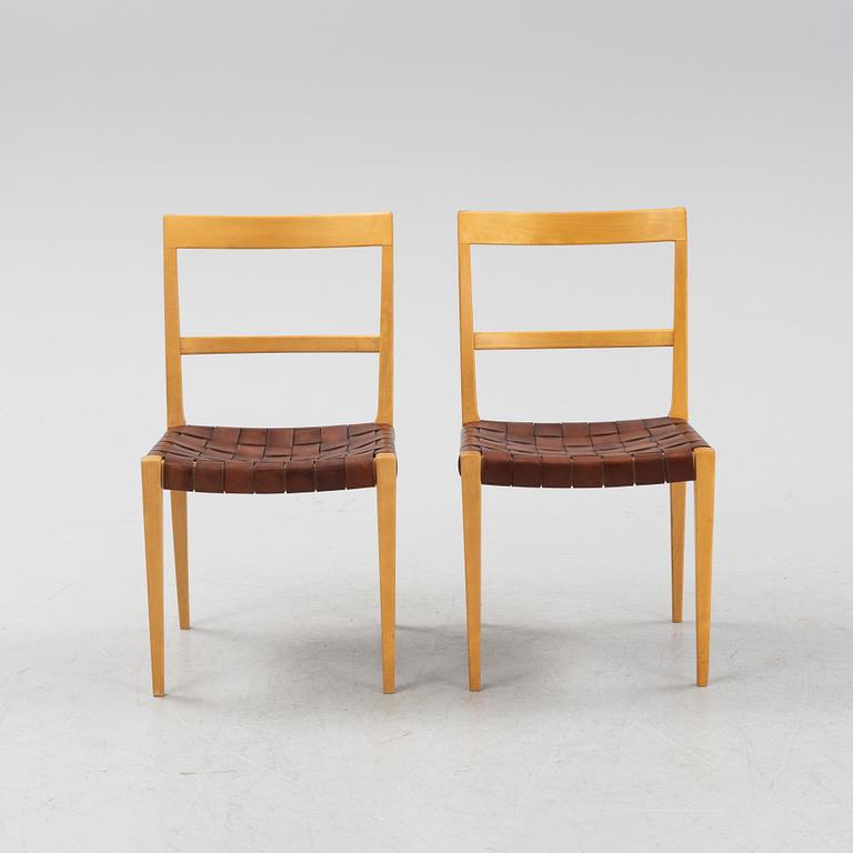 Bruno Mathsson, stolar, 6 st, "Mimat", Mathsson International, Värnamo, 1965.