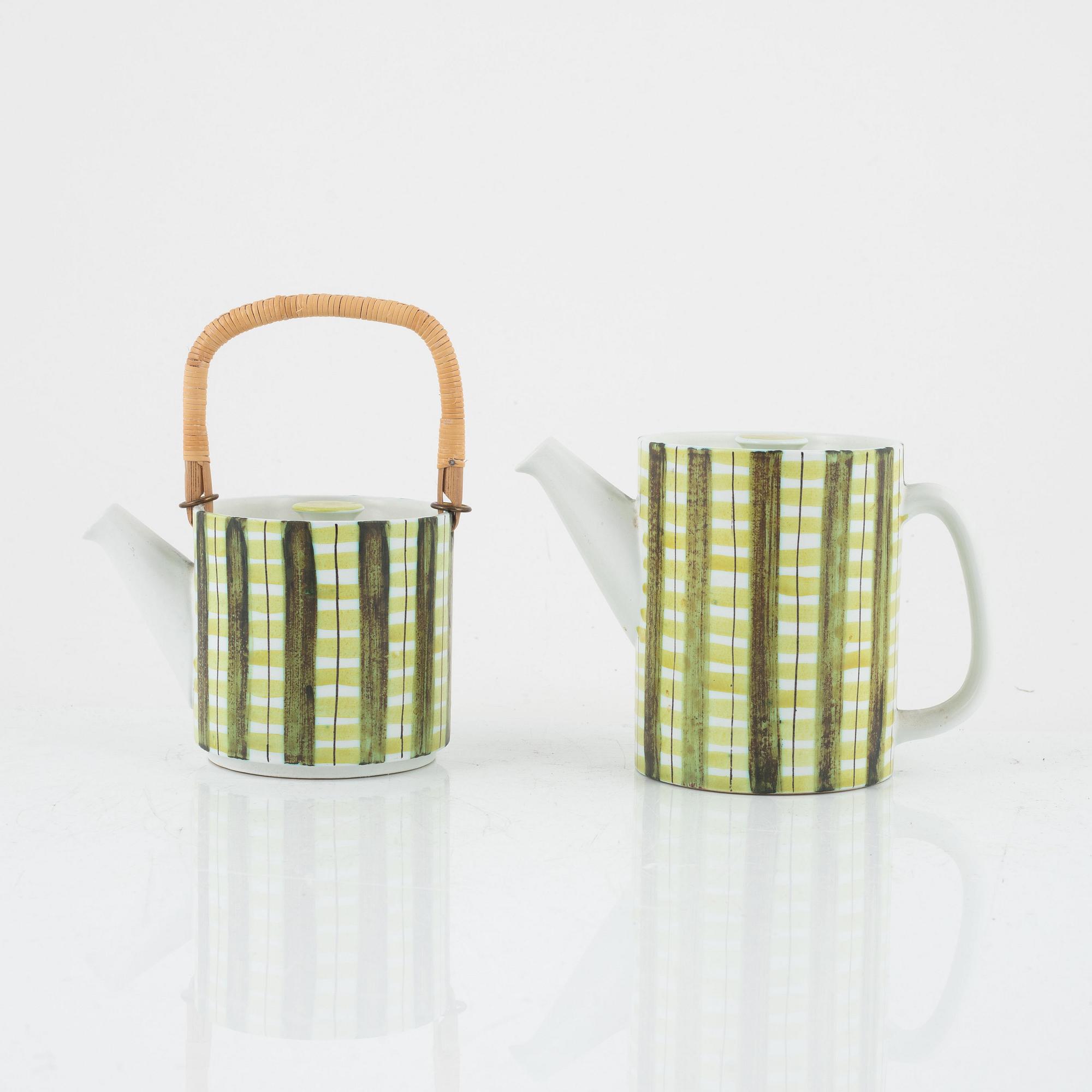 Stig Lindberg, tekanna och kaffekanna, Gustavsberg Studio.