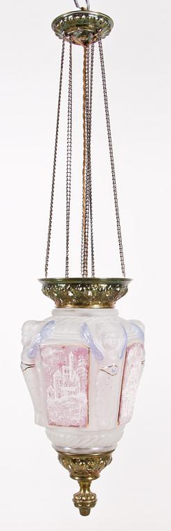TAKLYKTA, glas och mässing,  1800-talets andra hälft.