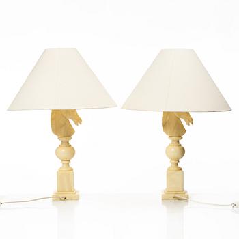 Bordslampor ett par, 1900-talets andra hälft, Italien.