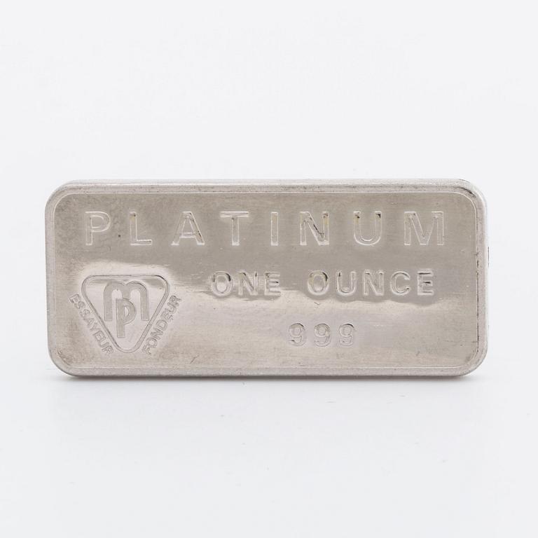 PLATINUM BAR, platinum 999, 31,2 g.