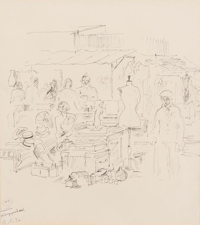 TUULIKKI PIETILÄ, teckningar, 4 st, signerade och daterade 15.5. 1950.