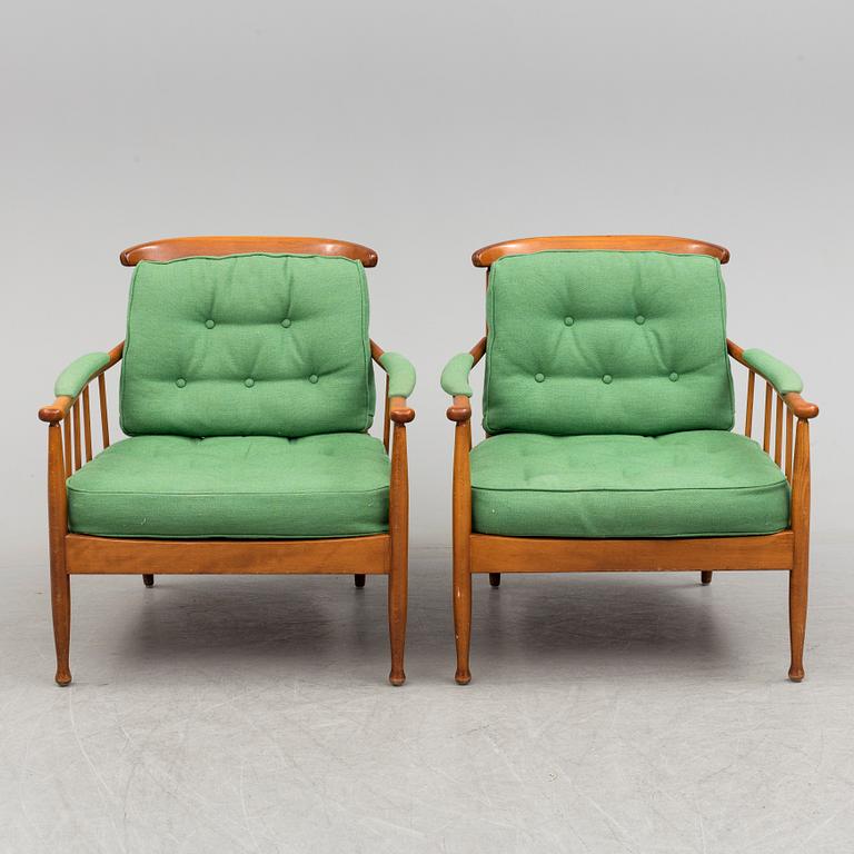 KERSTIN HÖRLIN-HOLMQVIST, fåtöljer, ett par, "Skrindan", OPE-möbler, 1900-talets andra hälft.