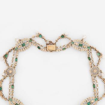 A 19th century emerald necklace.