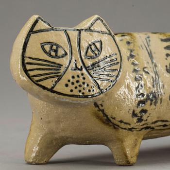 FIGURIN, stengods, "Katt", Lisa Larson, Gustavsberg. Ur serien "Stora zoo", i produktion 1958-1979.