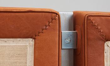A Poul Kjaerholm brown leather 'PK-31'-2 sofa, by E Kold Christensen, Denmark.