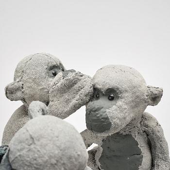 Mårten Medbo, skulptur, "Schoolyard Monkeys", signerad och daterad 2010.