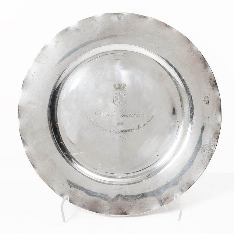 A Swedish silvert dish, mark of KG Markströms, Uppsala 1932.