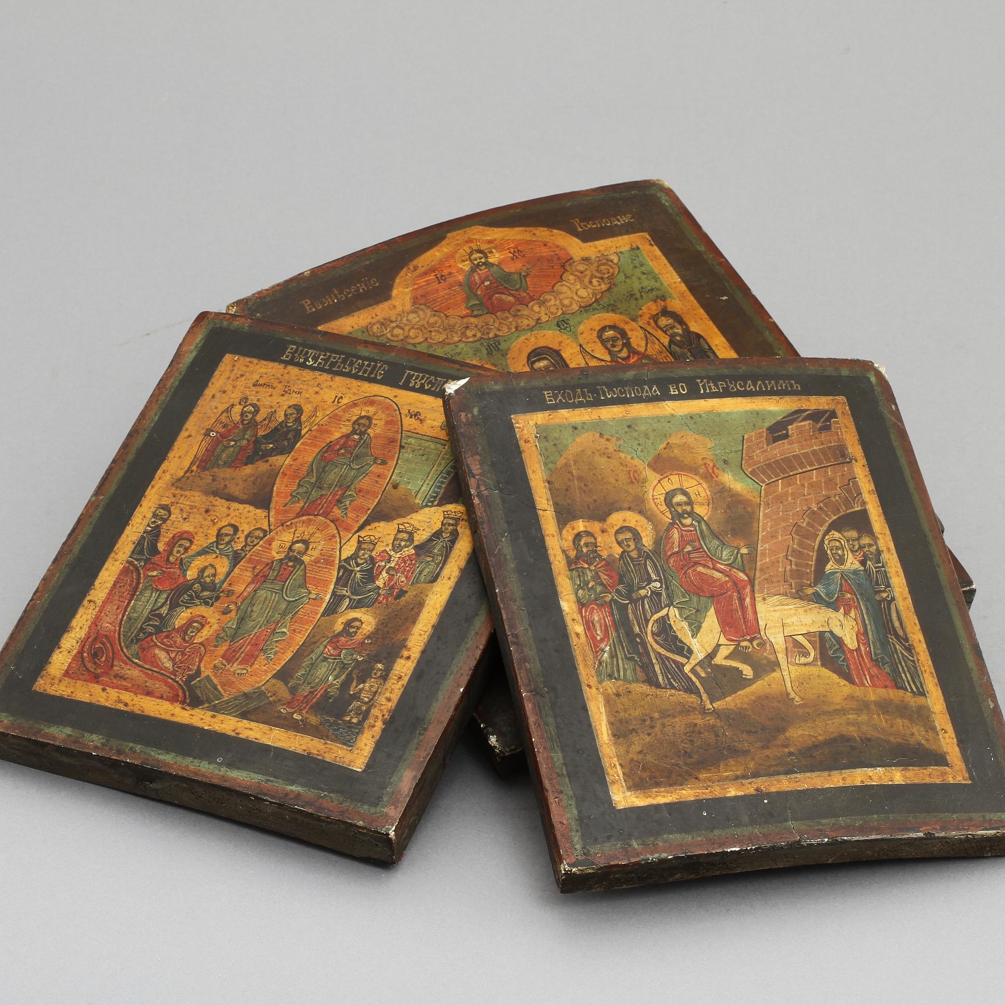 IKONER, 3 st, sannolikt Ryssland, 1900-tal.