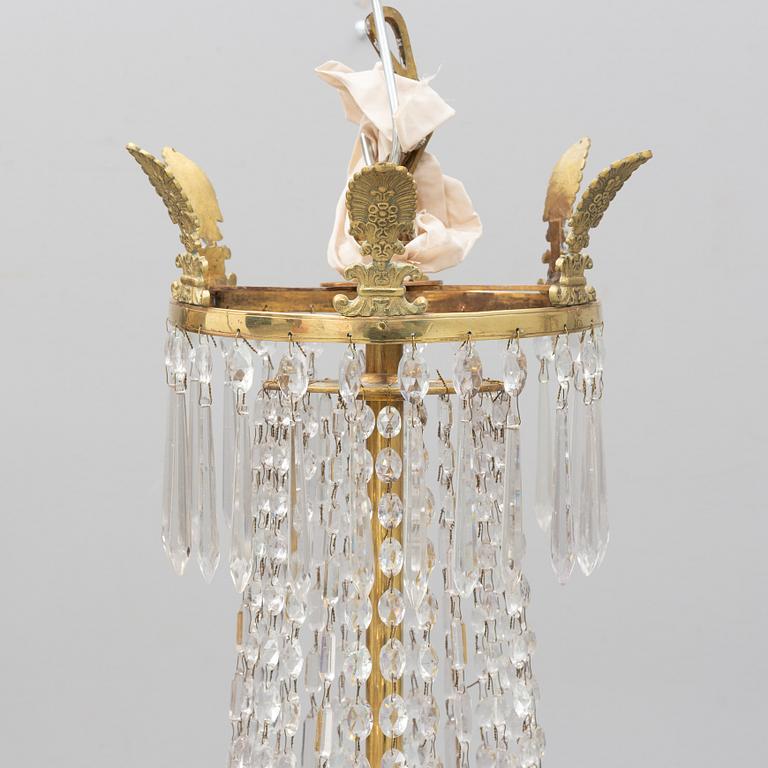 A late Gustavian style chandelier, 19th Century.