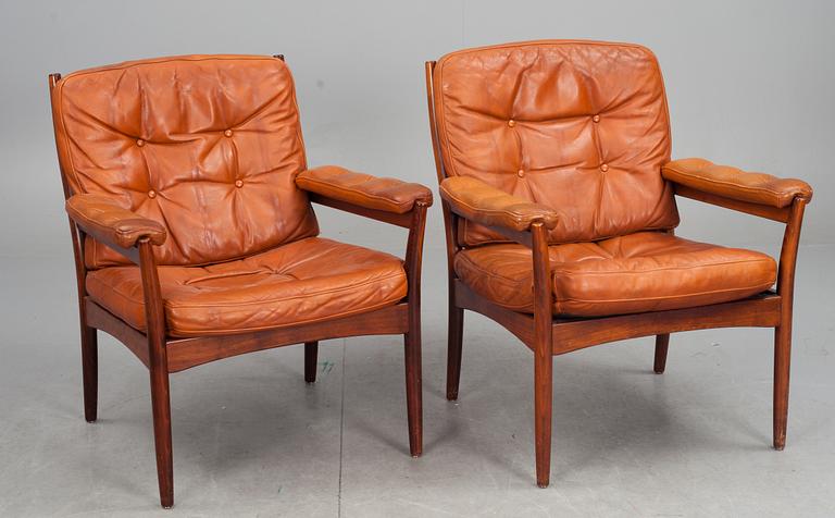 FÅTÖLJER, ett par, Göte möbler, Nässjö, 1960/70-tal.