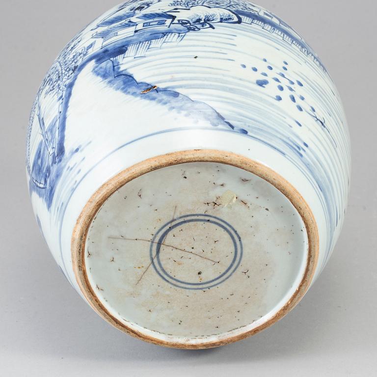 A blue and white jar, Qing dynasty, Qianlong (1736-95).