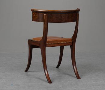 A Klismos chair, circa 1800.