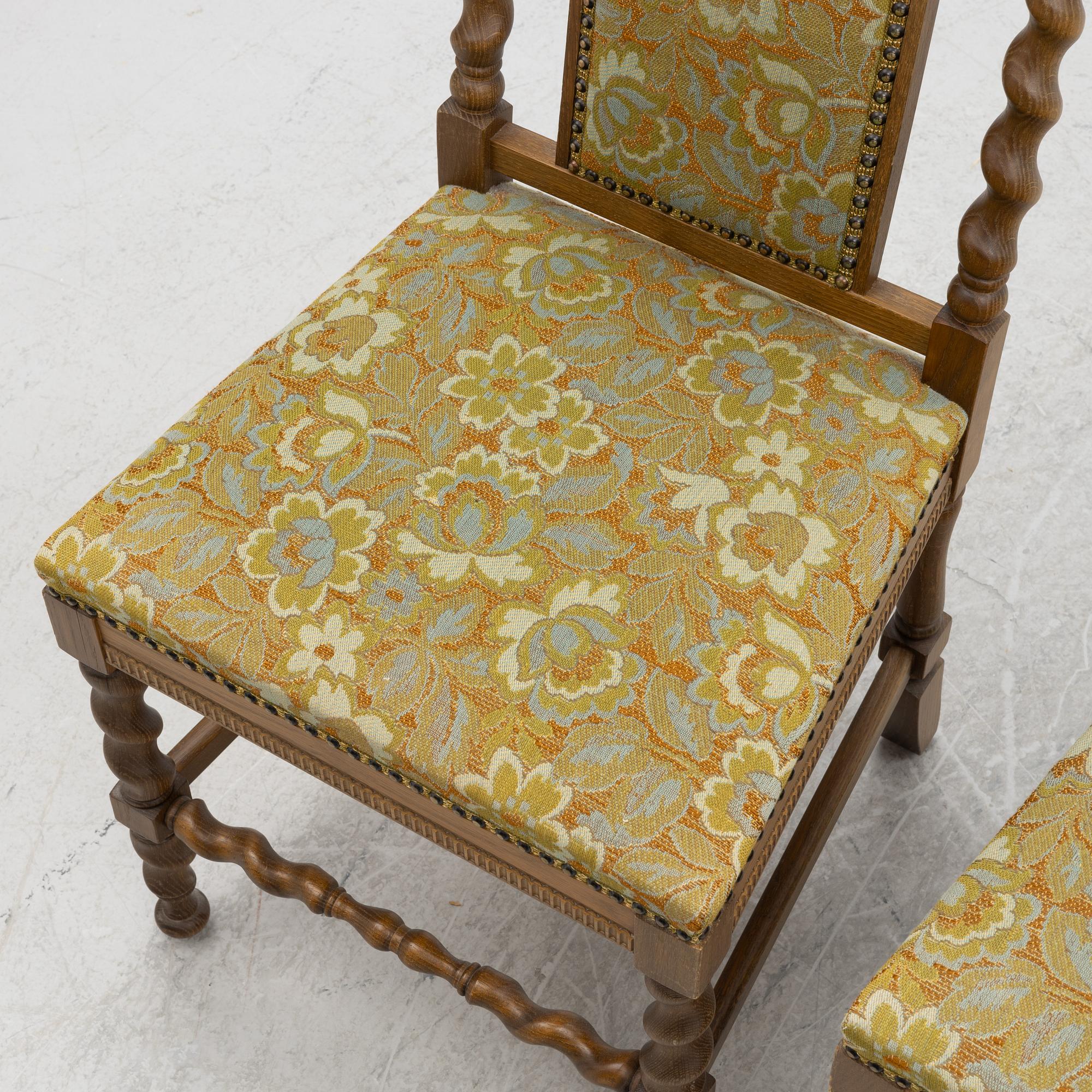 Three Baroque style chairs, 20th century, Alsterbo,.