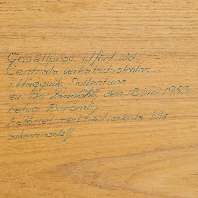 Bo Lindahl, skåp, gesällprov utfört 1953.