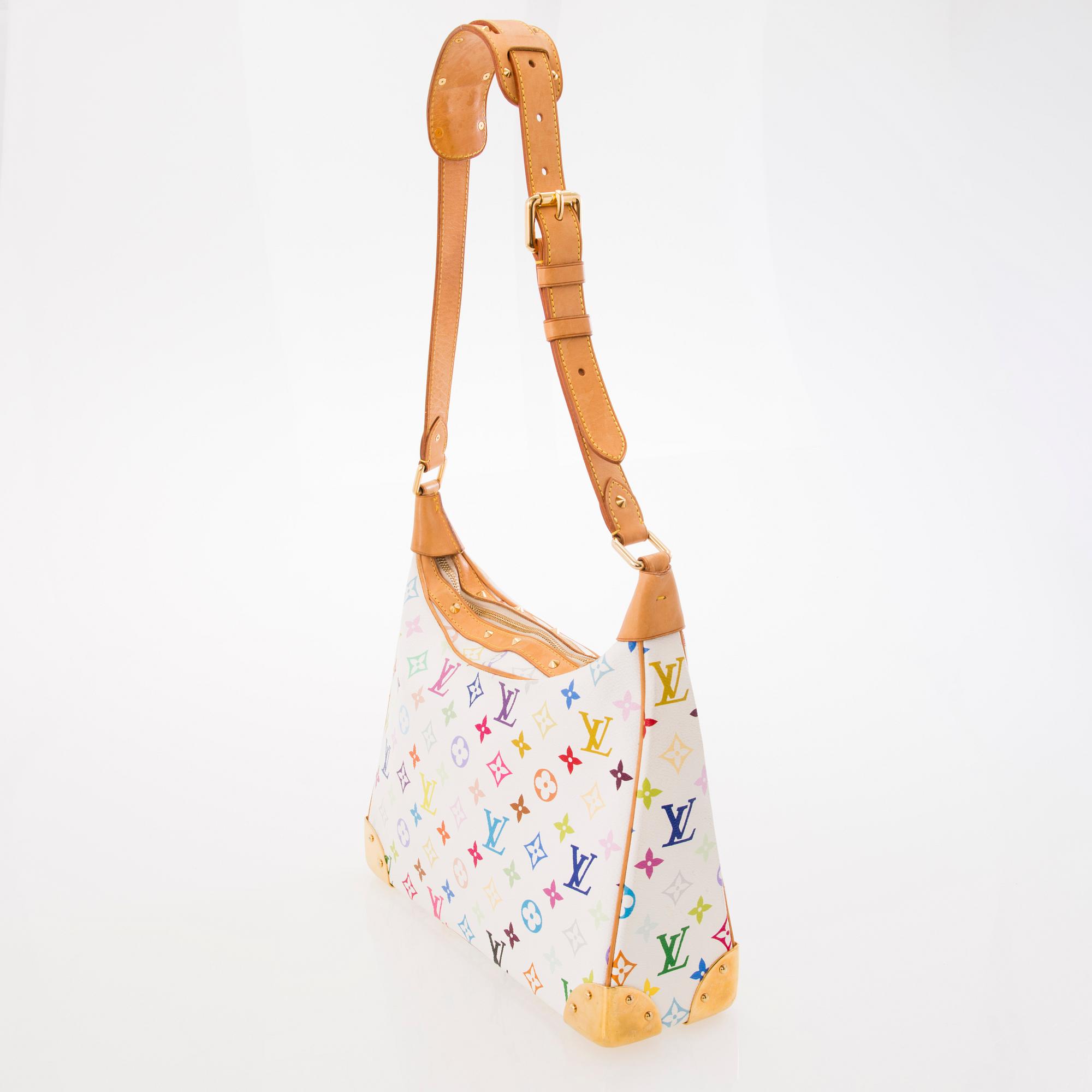 LOUIS VUITTON White Multicolour Monogram Boulogne Bag.