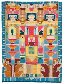 520. TAPESTRY.  "Cassmarks". Flat weave. 222 x 165,5 cm. Signed AÖ.