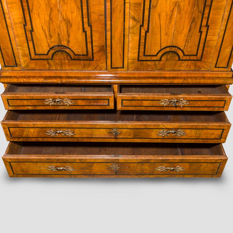 A Swedish late baroque cupboard, mid 18th century.