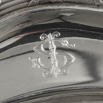 A set of seven silver plates (6+1), including GAB, Stockholm 1943.