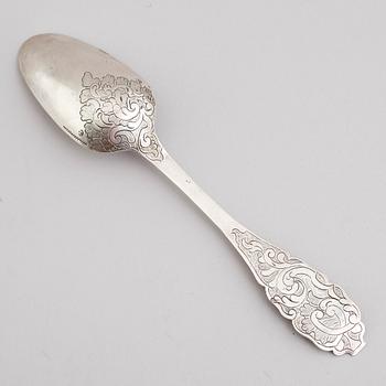 MATSKED, silver, L Alexander, Nürnberg, 1700-tal. Vikt ca 30 gram.