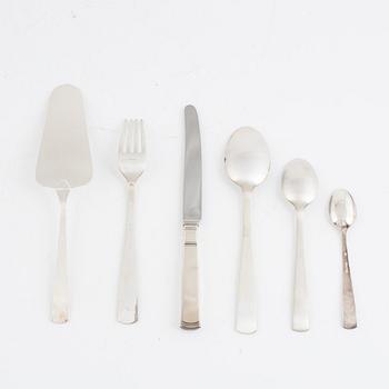 Jacob Ängman, a 46-piece Swedish silver cutlery, model 'Rosenholm', including Eskilstuna 2002.