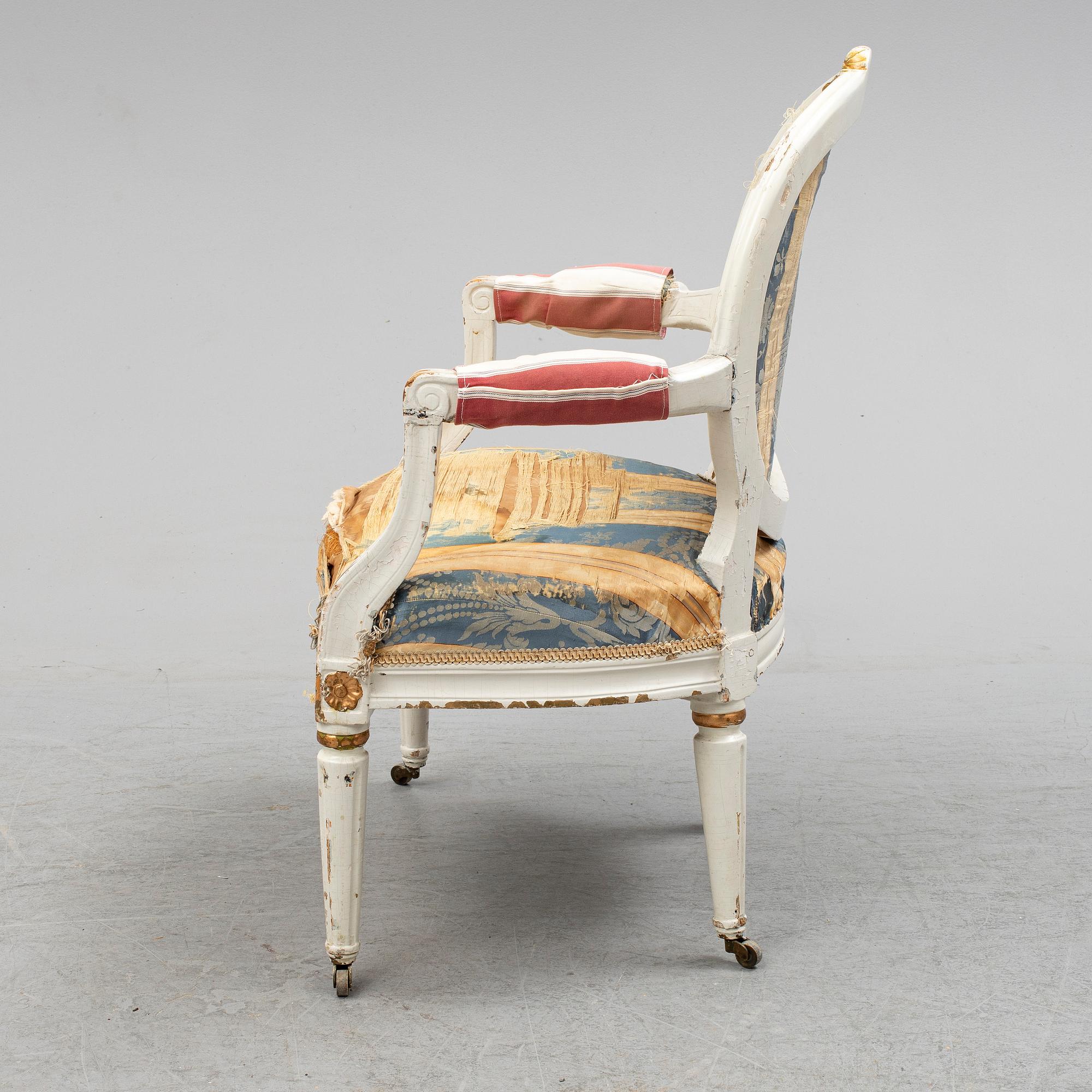 A late 18th century gustavian armchair.