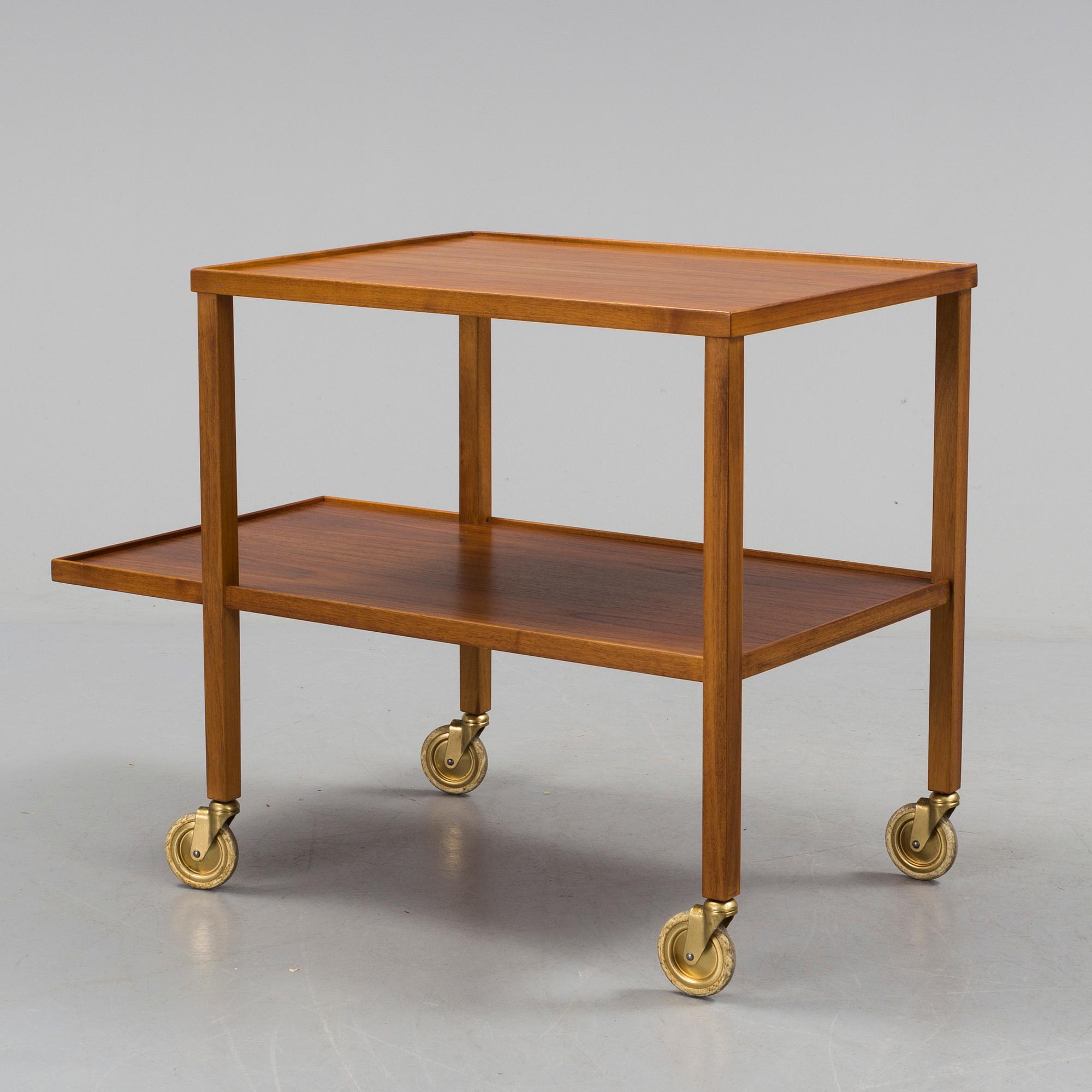 A mahogany tea trolley model 470 by Josef Frank for Firma Svenskt Tenn.
