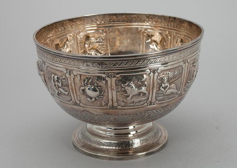 BÅLSKÅL, silver, London 1886. Vikt ca 853 g.